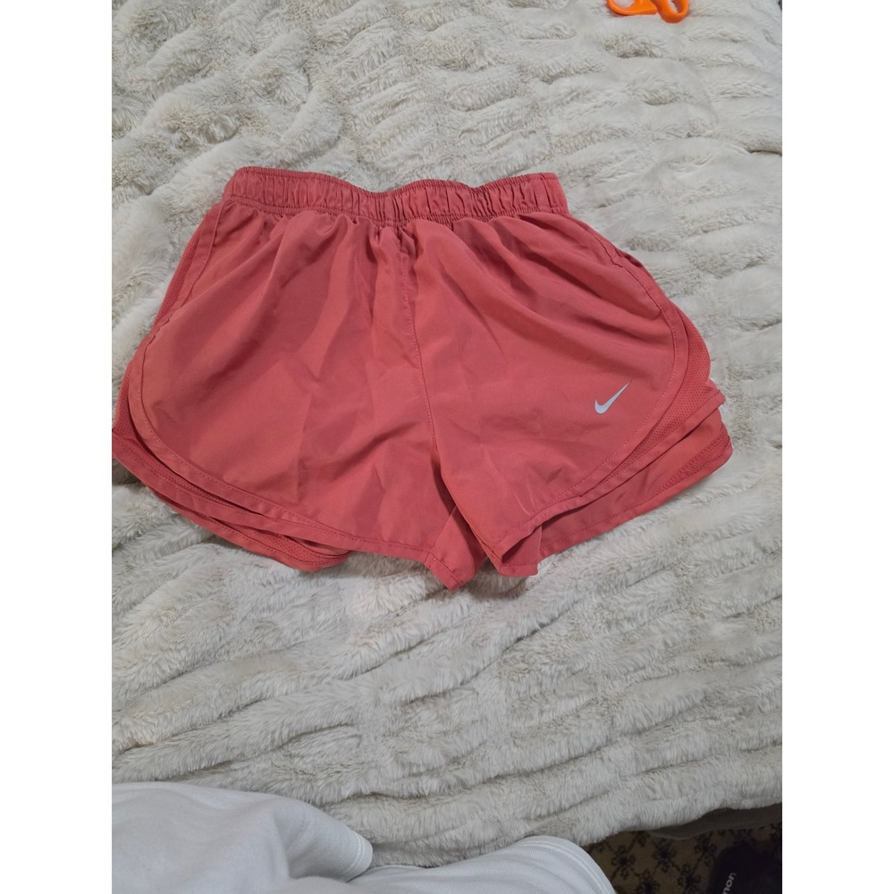 Nike Dri-FIT Women Running Shorts Coral Pink Mesh Athletic Gym XS